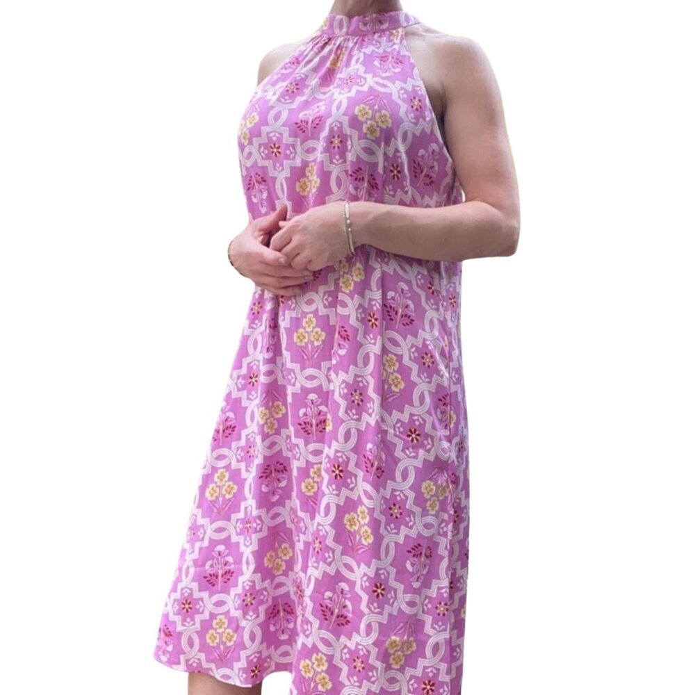 Ann Taylor Floral Halter Neck Mini Dress Bohemian Chic Purple - NWT - XS